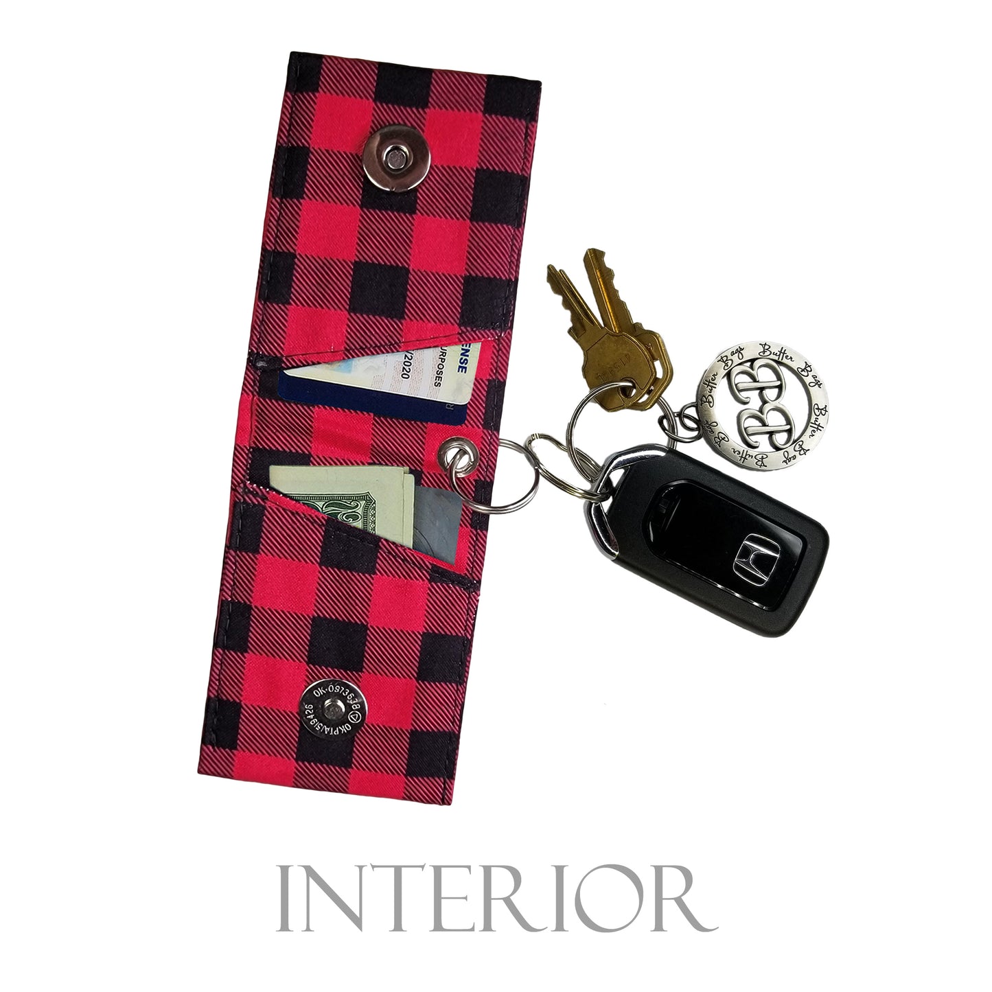 Buffalo Plaid Keychain Wallet