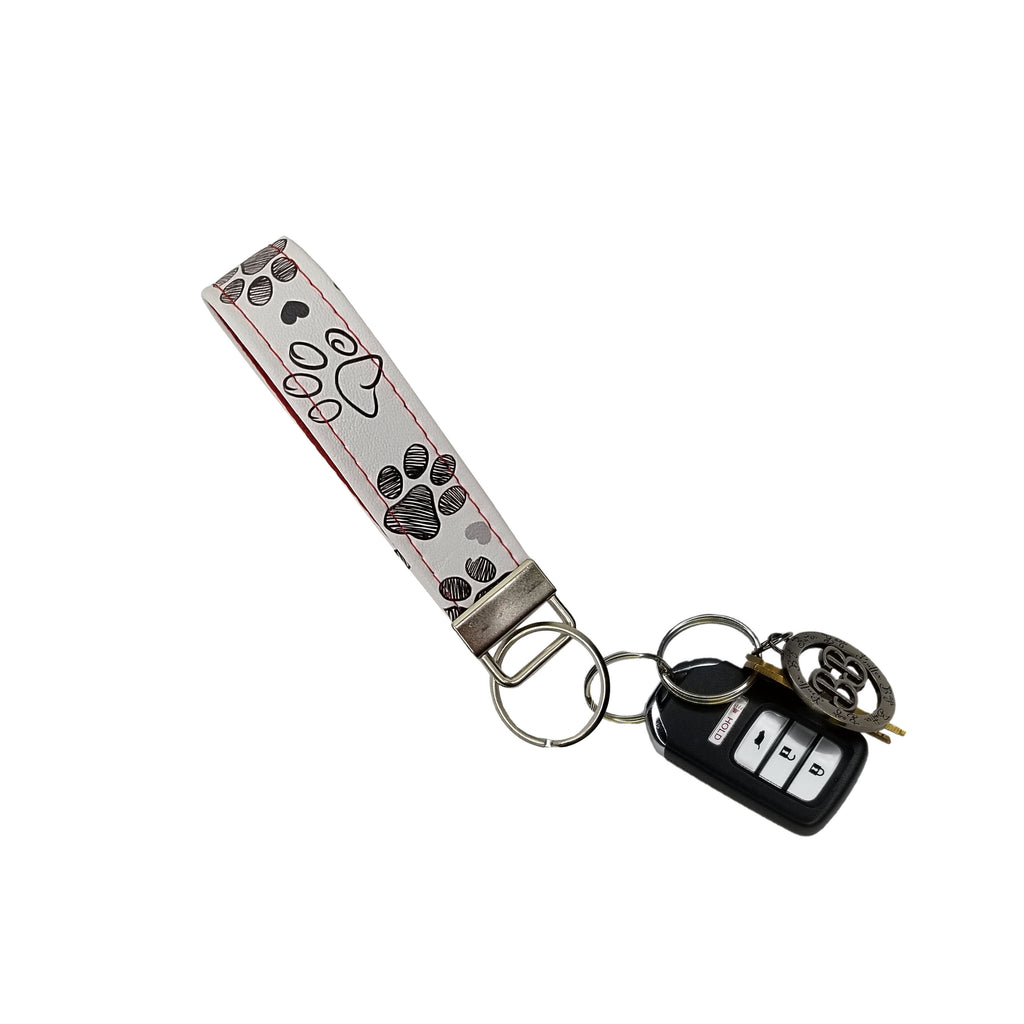 Paw Prints Key Fob (red)