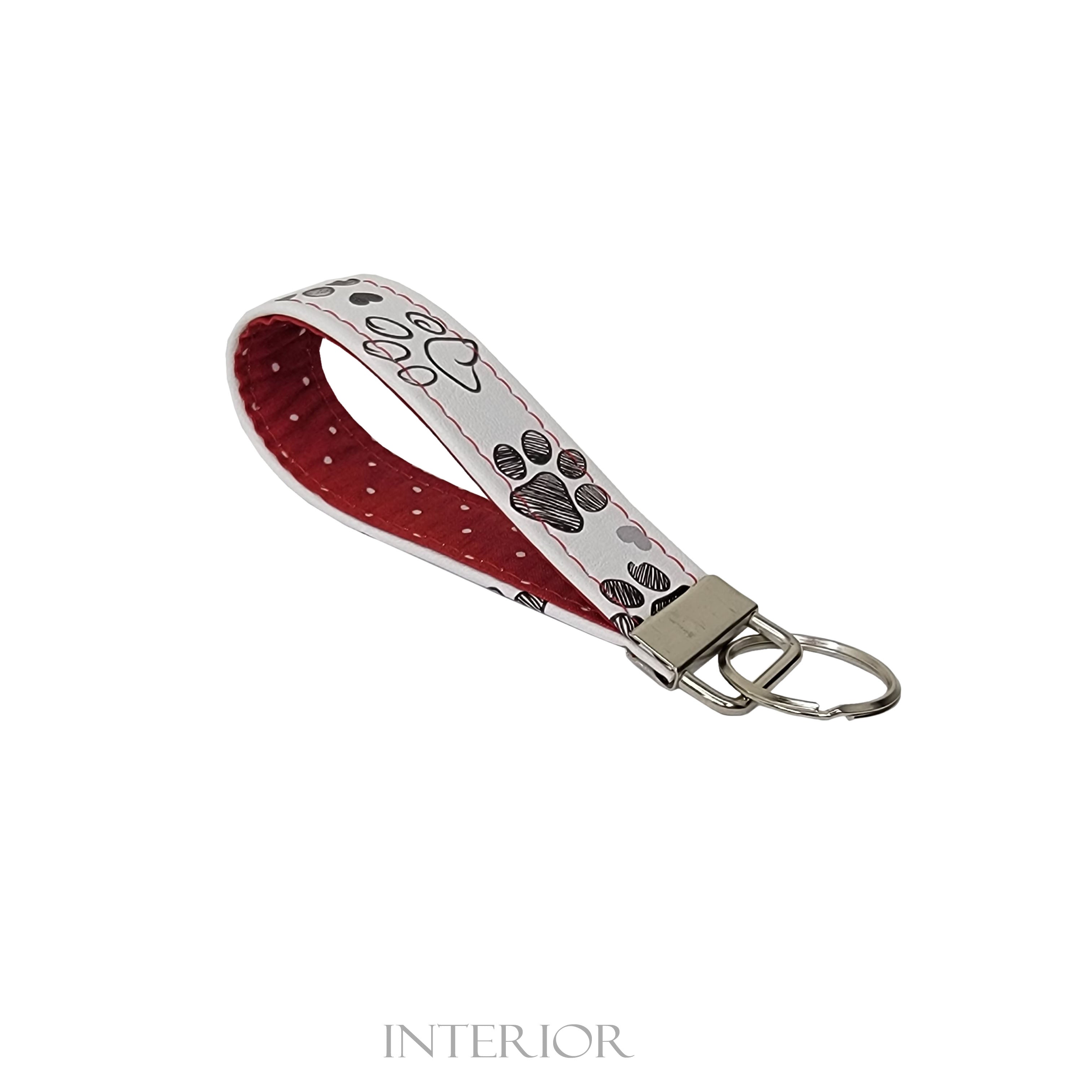 Paw Prints Key Fob (red)