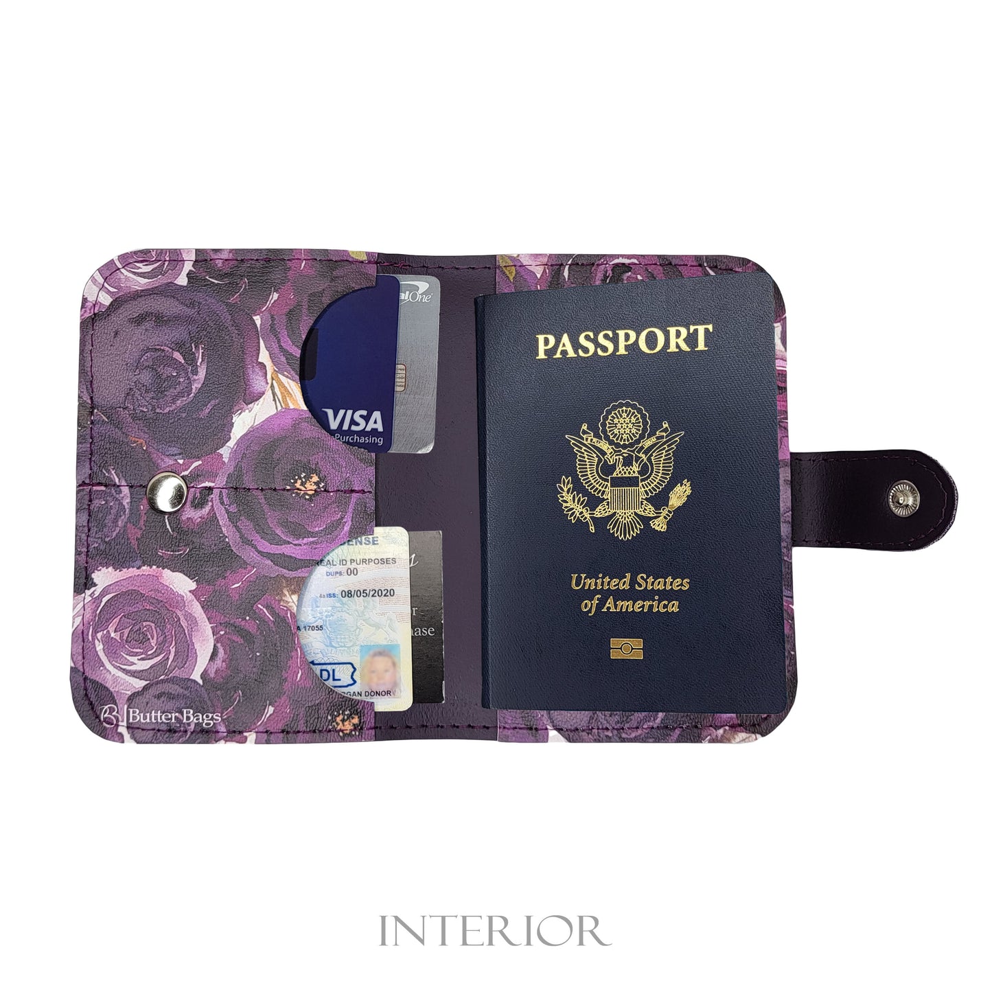 Passport Holder- Sugar Plum Roses