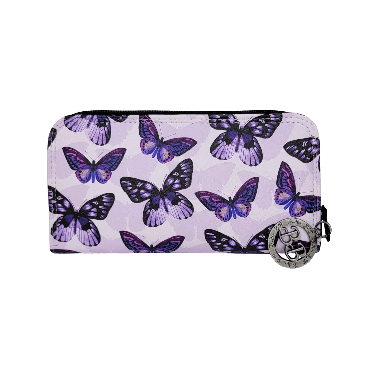 Purple Butterfly Zip Around Wallet – Butter Bags