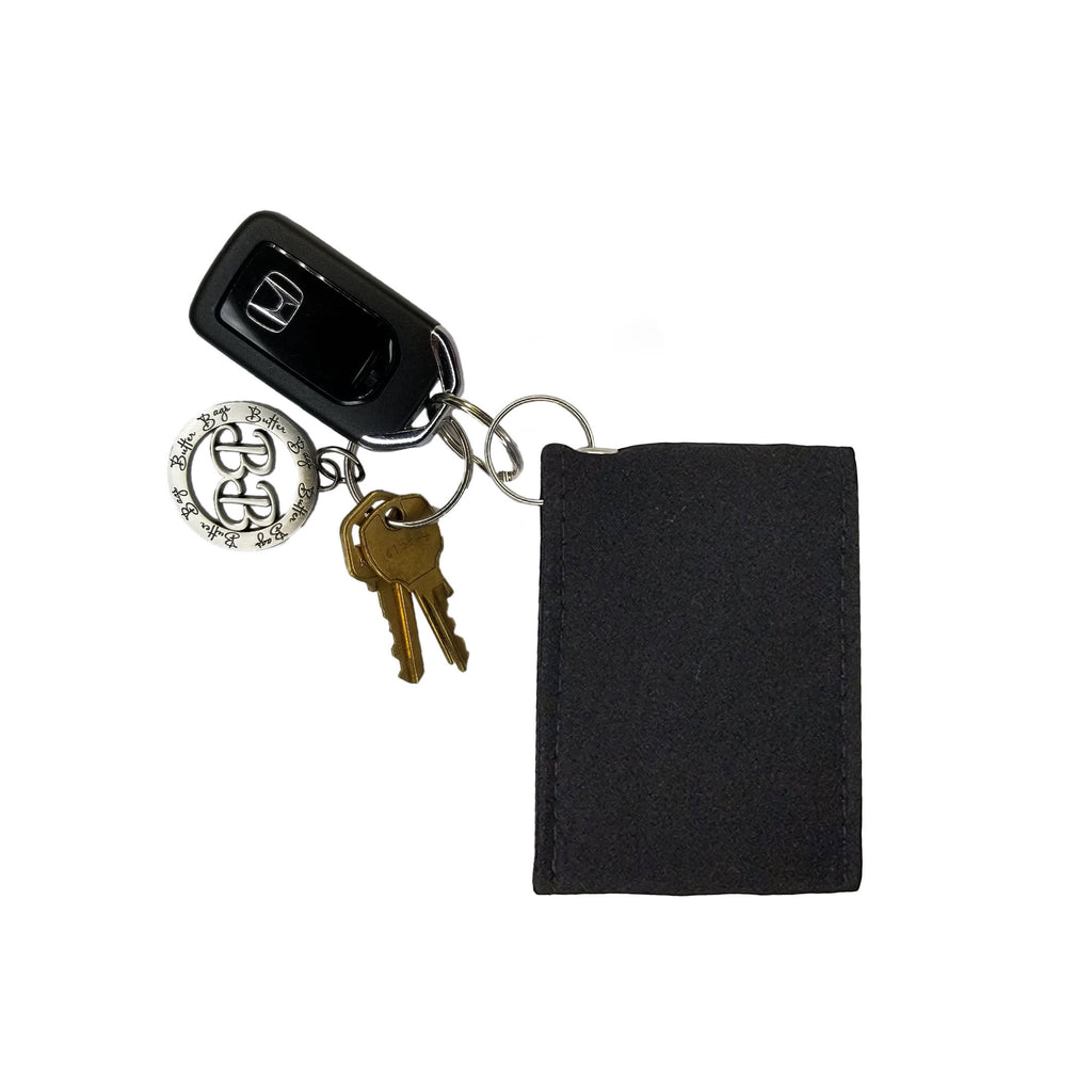 Solid Keychain Solid Black Keychain Wallet – Butter Bags