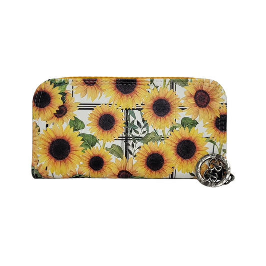 Sunflower Zip Around Wallet