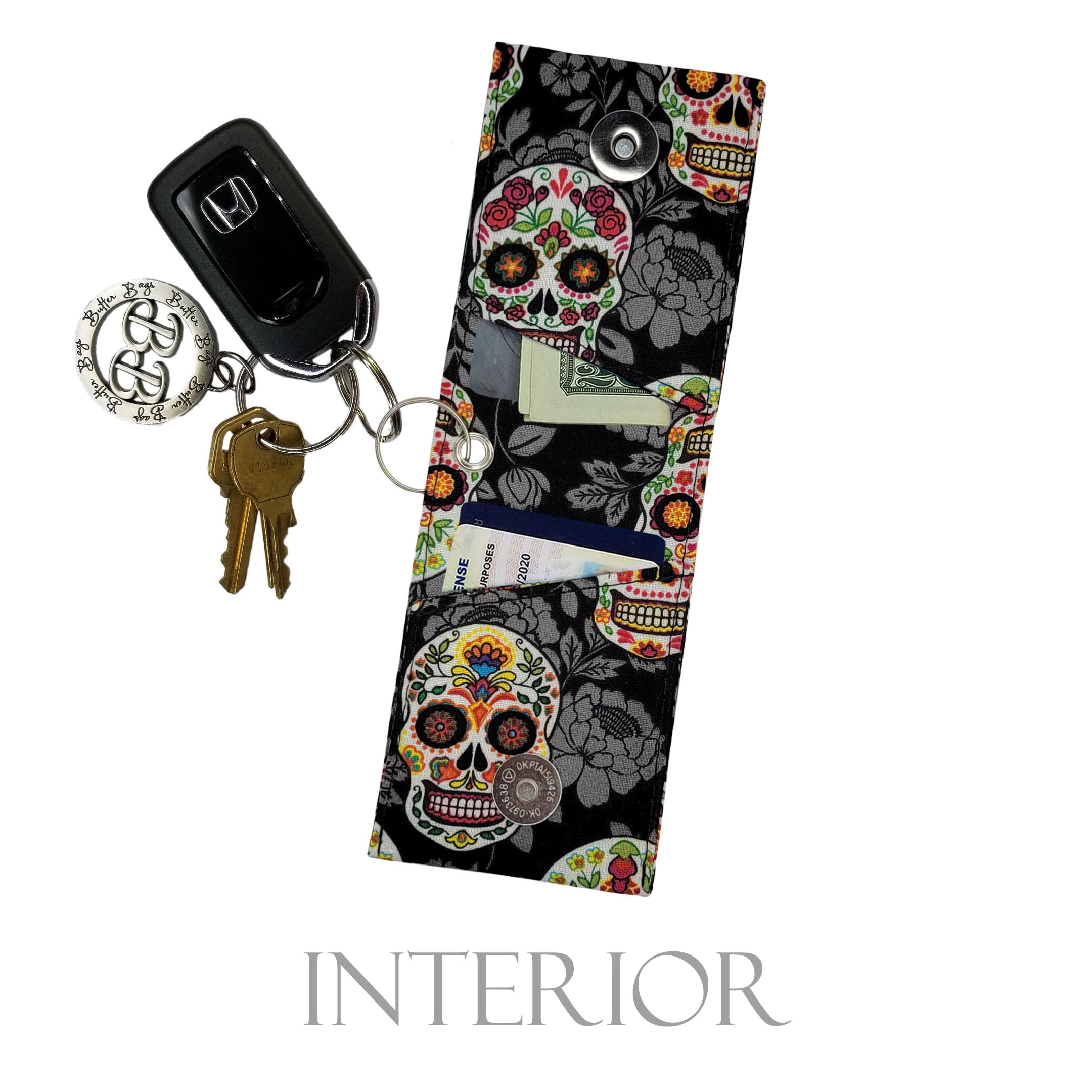 Sugar Skull Keychain Wallet
